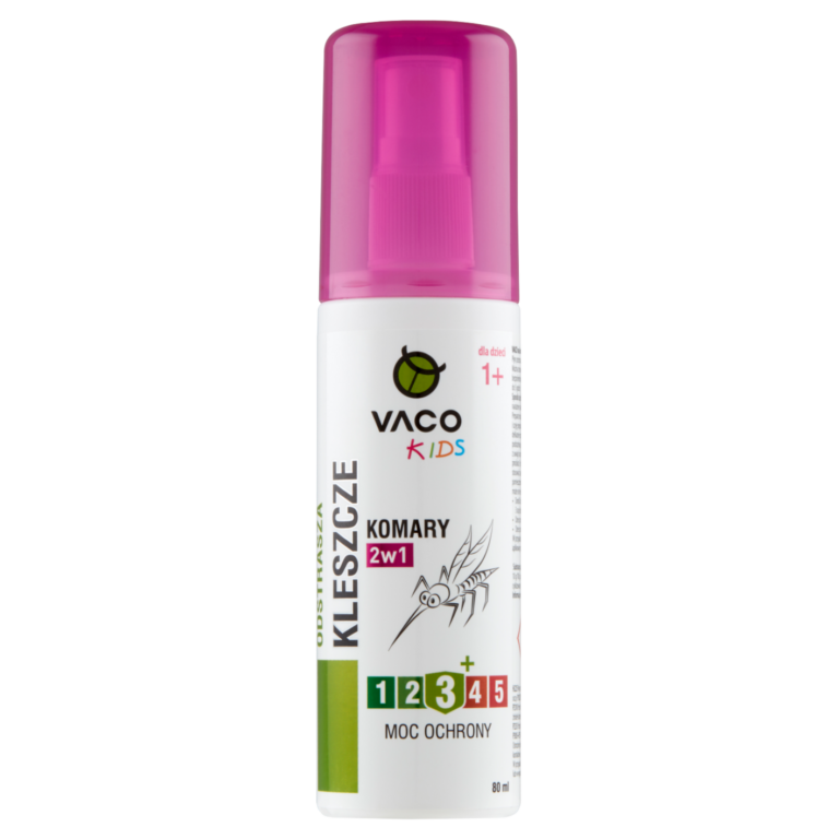 DV00035 VACO KIDS Płyn na kleszcze, komary i meszki dla Dzieci (pump spray) 80 ml 5907596406887 (1)